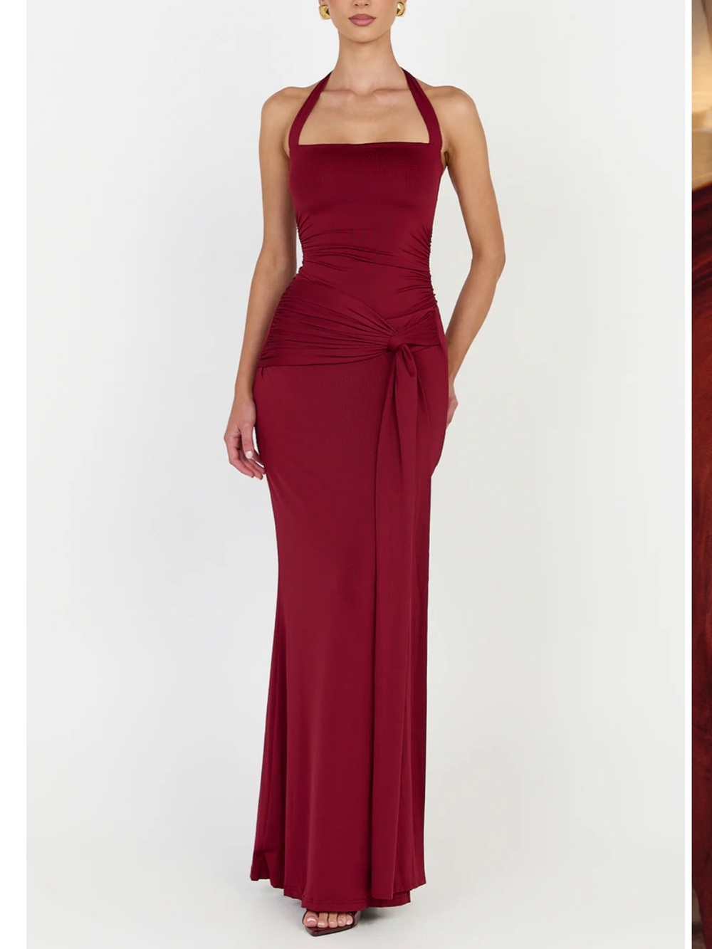 showpo red amaya maxi dress